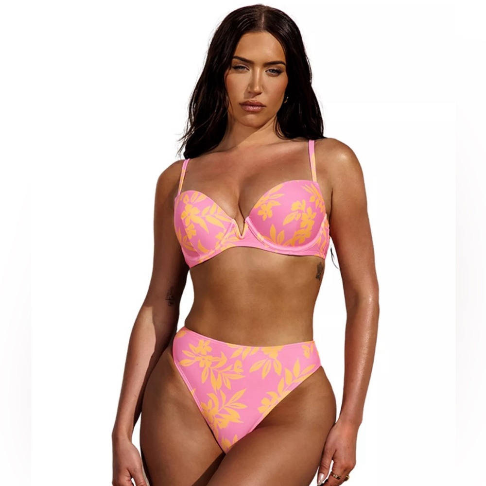 3/$20 Women's X STASSIE V-Wire Top & High Waist Bikini Set